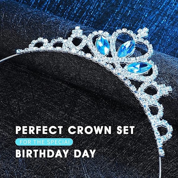 2 kpl Prinsessan kruunu hiusnauha tytön tiara hiusnauha tiara Rhin