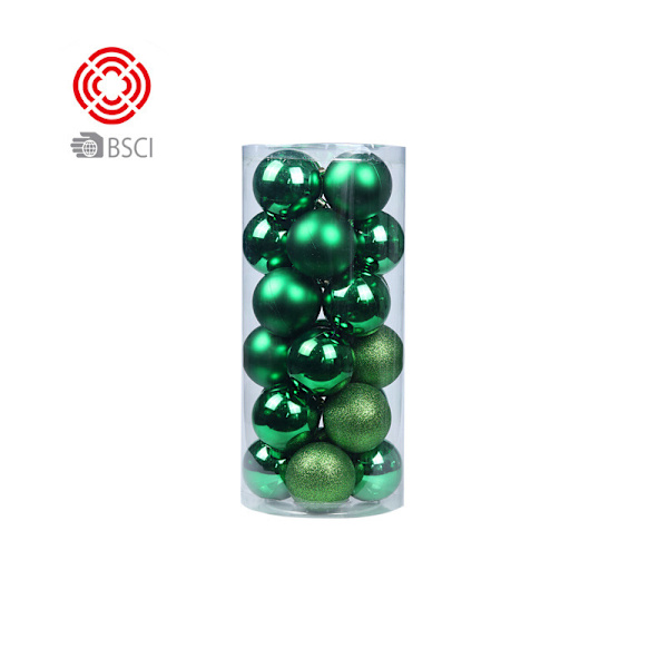 3 askar med juldekorationer 4 cm julgranskulor Set of colo