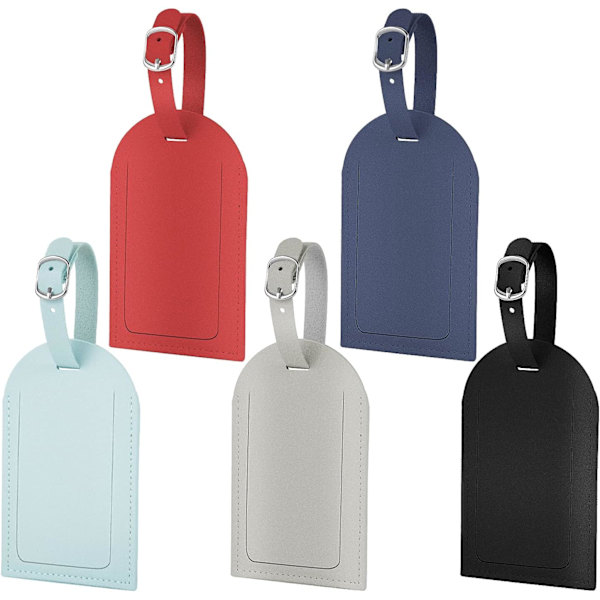 5-pack Resväska Etikett Adress Etikett PU Läder Bagage Tagg Adress
