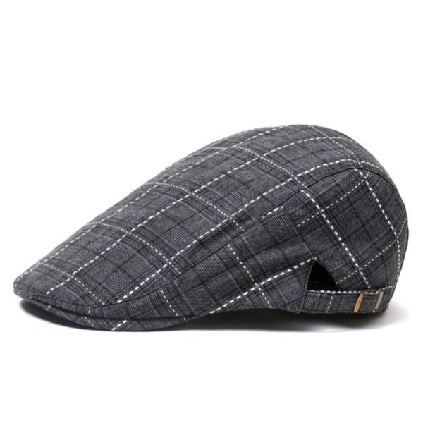 Tongue Beanie Beret til mænd Vintage Plaid Hatte Hatte til Mellem