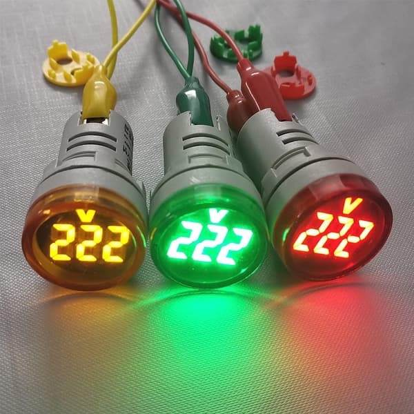AC Spændingsdisplay 22mm LED Digital Display Voltmeter AC 60V-500V