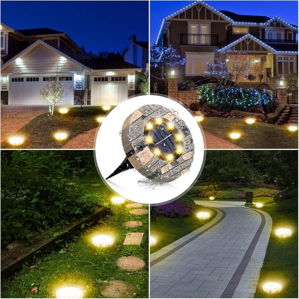 8 st Solcellslampor Utomhus Trädgårdsbelysning Markbelysning 8LEDs Vattentät