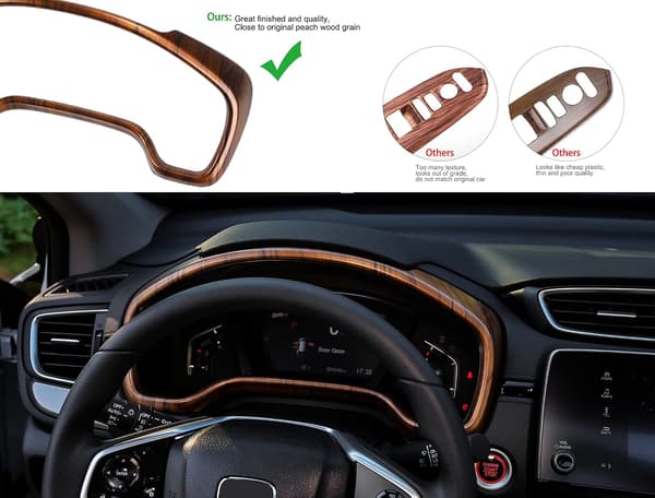 CRV Dash Dashbord Dash Trim Deksel Peach Wood Grain Interiør Dekor