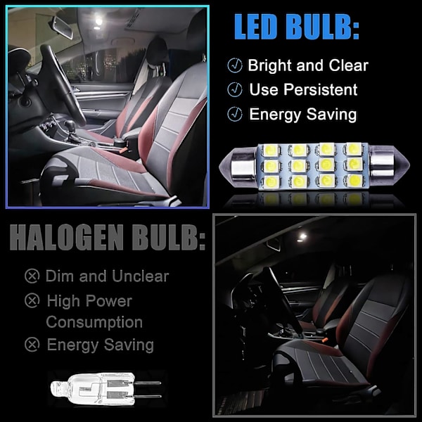 Bil LED kombinasjonssett 20 stk taklampe T10 sidemarkering l