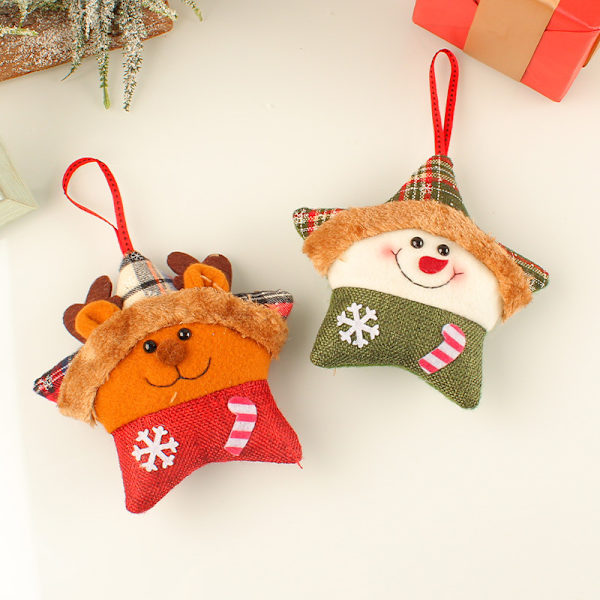 Julgranprydnader med tomte, älg - Kreativa plyschfigurer