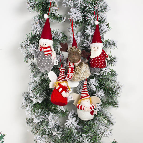 5 nya juldukssanta tomte snögubbe dockor hängen ins C