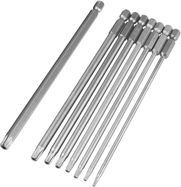 Magnetisk Torx Skruetrækkerhoved med Hex Skaft T8-T40 Stjerne Torx Securit
