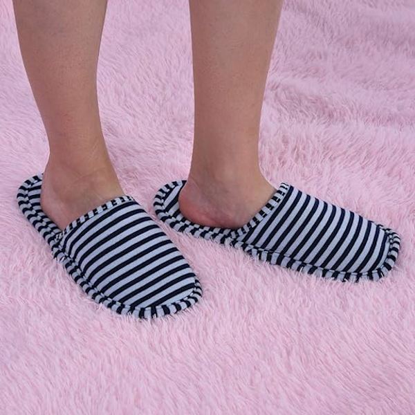Tbest Bærbare Foldbare Engangs-Slippers Slippers med Opbevaring