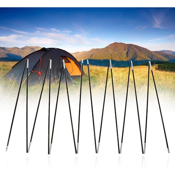 Tältstång 2 set 7 sektioner Glasfiberstång Kit Outdoor Camping T