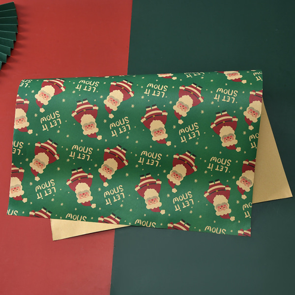 8 förpackningar med 8 mönster julmönster omslagspapper Santa Clau