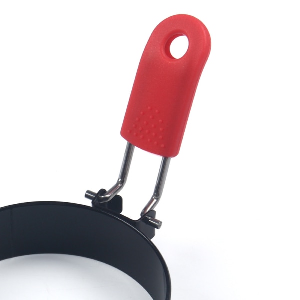 2 stycken rostfritt stål tjocka runda omelettpannor med svart non-stick beläggning