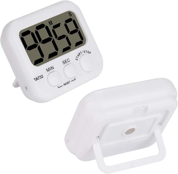 Digital Timer, 2-pakks Basic Høy Lydstyrke Alarm Nedtelling Dig