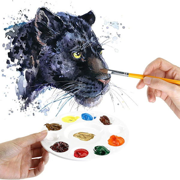 Plastik Malepaletter, Kunstmalepalette, Blandet Palette, 2 stk Farve
