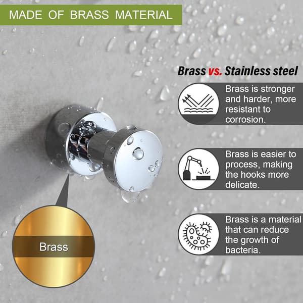 Krompläterade Handdukskrokar (Krom) 5-pack Rostfri Metallkappa