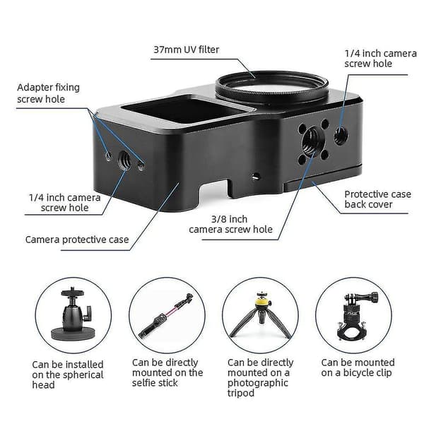 Metallfodral Kompatibelt med Action 2 Skyddsbur Skydd + ada DXGHC