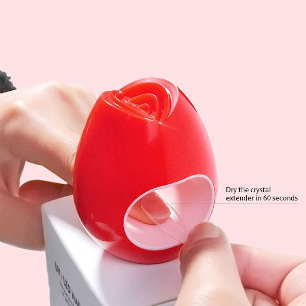 UV LED Neglelampe Mini Rød USB Gel Neglelampe 16W Bærbar Rose Form