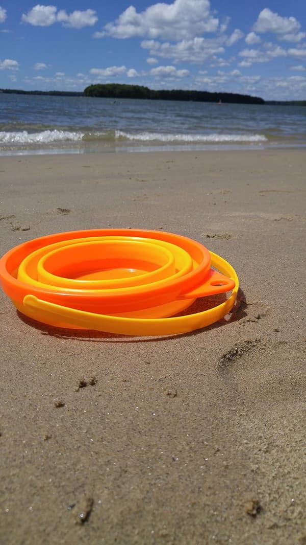 Foldbar spand, sammenklappelig og pladsbesparende strand- og legespand DXGHC