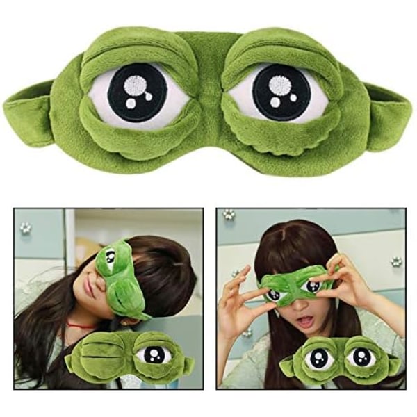 Frog Eye Mask, Funny Sleeping Face Fluff Novelty Cartoon Frog Eye