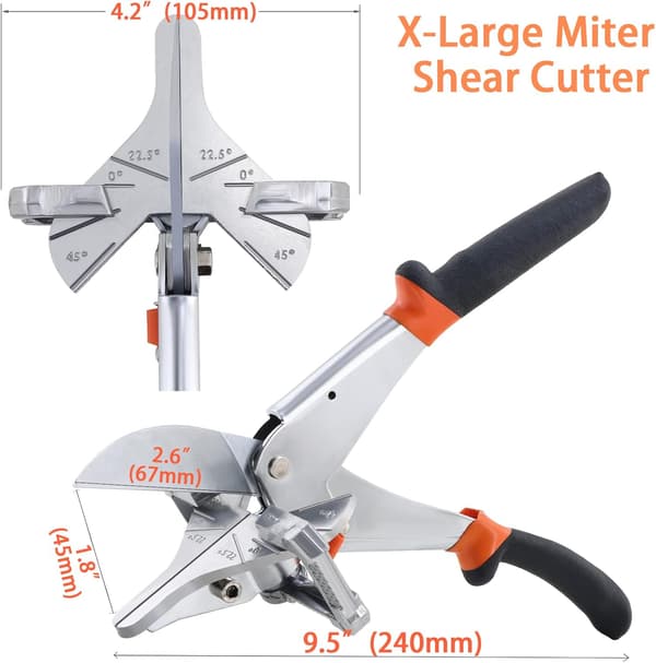 Sharp Multi-Angle Miter Sakset 0-135 Asteella, Säädettävä Kulma
