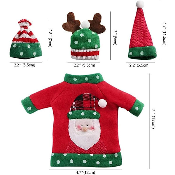 3 varma julvinflaskkorkar, broderade tecknade julmotiv