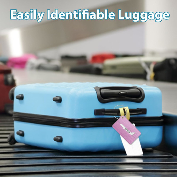 5 kpl matkalaukkulappu, metallinen matkatavaralappu ja kortti henkilölle DXGHC