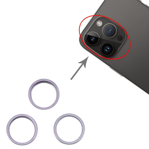 För Iphone 14 Pro Max 3st Bakre Kamera Metallskyddsring DXGHC