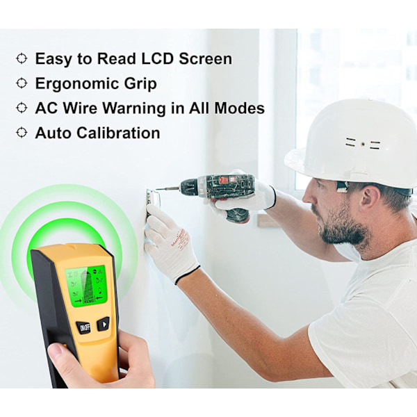 5 i 1 Stud Finder Vægscanner, Træ Metal Studs og Live AC Ledninger