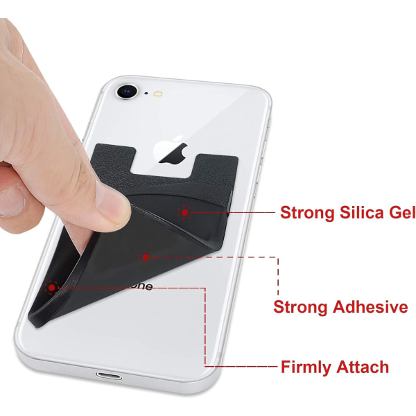 3 st Telefonplånbok, Telefonkortshållare Stick On Silikon Credi DXGHC