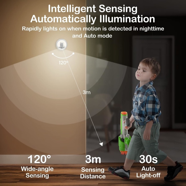 2-pack Automatiska Laddningsbara Induktions-LED Baby Nattlampor