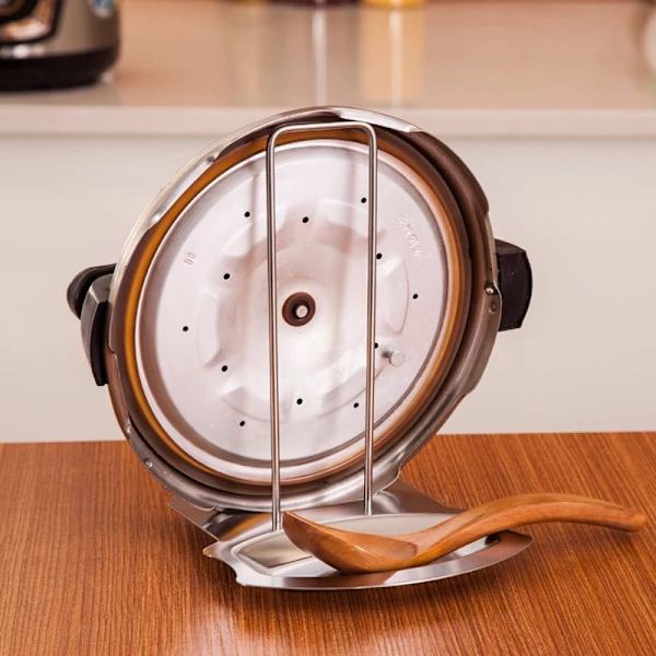Låg Holder Ske Rest Knive Skeer Gaffler Spatel Rustfrit Stål