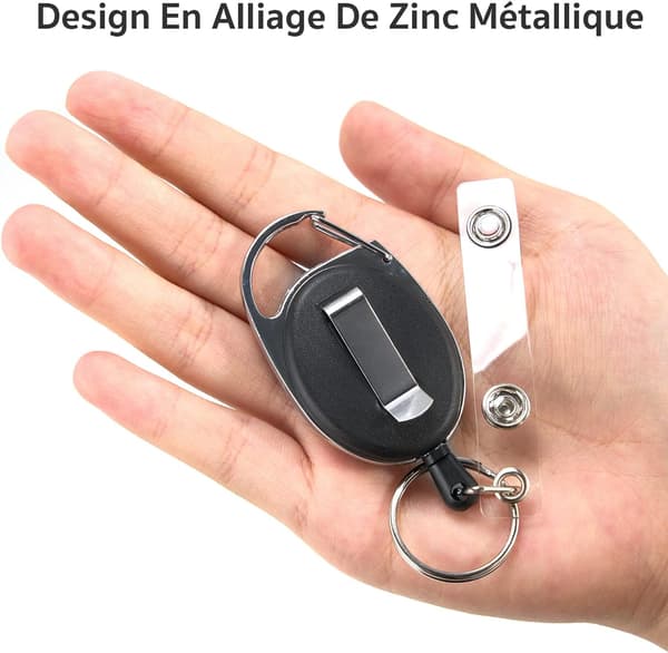 Badge Reel Holder, 4 stk Tilbagevendende nøgleringe, Tilbagevendende L DXGHC