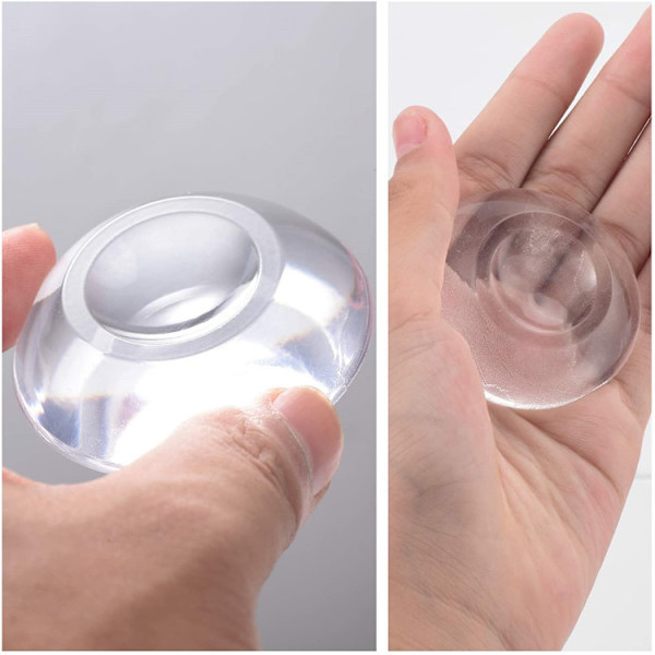 9 stycken silikonväggsdörrstötdämpare, självhäftande transparent