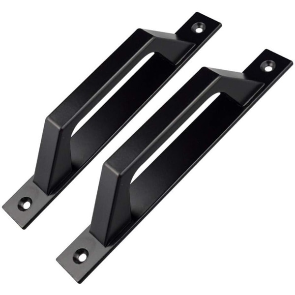 2 Pack 200mm Black Wooden Garden Door D Shaped Door Handles