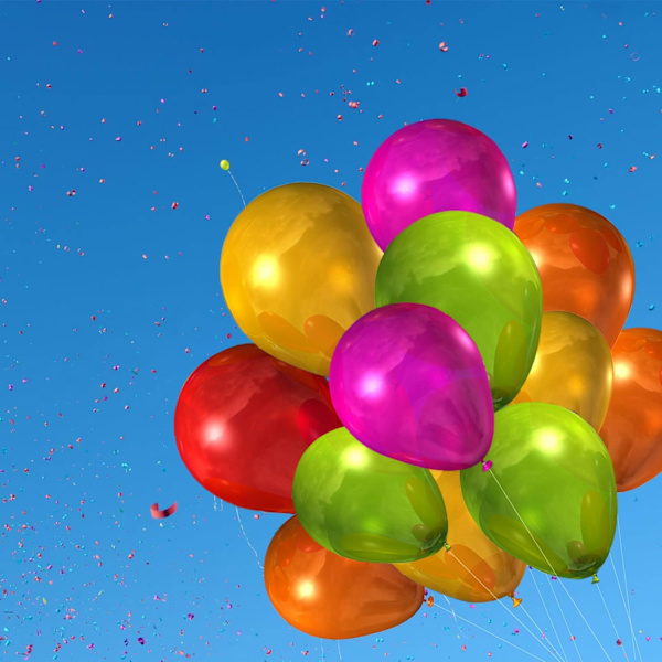 Födelsedagballonger - 100 Ballonger - Premiumkvalitet Flerfärgad Båge