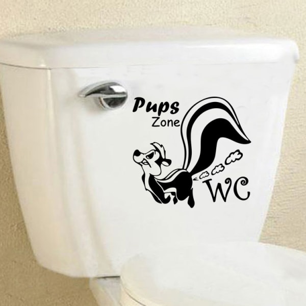 2 stycken valp-tema väggdekaler för toalett, badrum, WC-rum