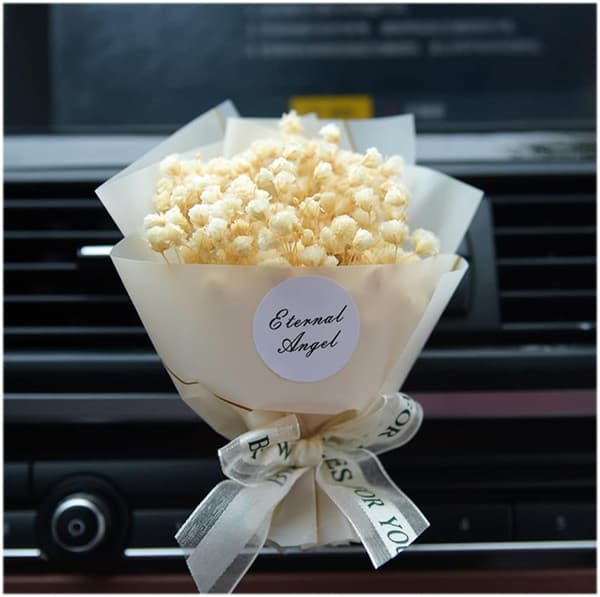 Tørret Blomst Gypsophila Bil Aroma Diffuser Klip, Gypsophila Tørret