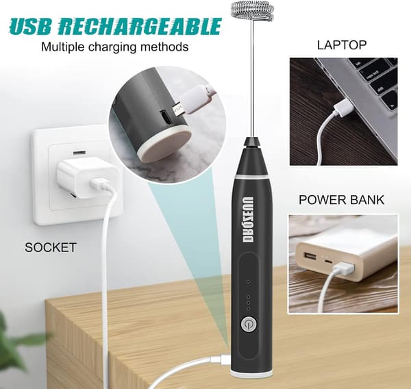 Håndholdt Mælkeskummer, Mini USB Genopladelig Elektrisk Skum Maker