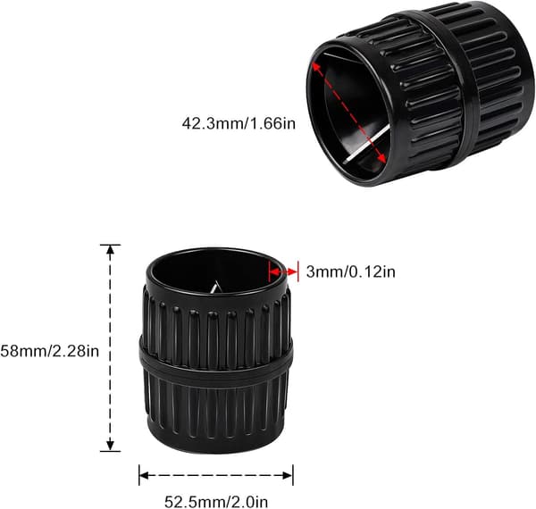 2-i-1 Kopparavfasare - Röravfasare, Universal 5-40mm Invändig