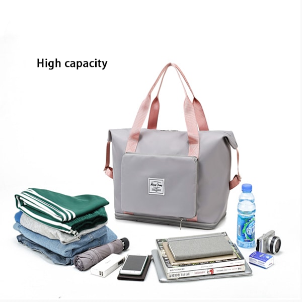 Stor Foldbar Rejsetaske, Nylon Udvidbar Weekender Lug