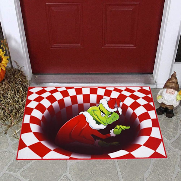 Illusionsdørmatte, Julenon-slip visuel dørmatte, til jul