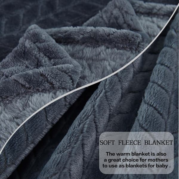 Fleecefilt (50\"×70\", Grå) Super Mjuk Flanell Mysig