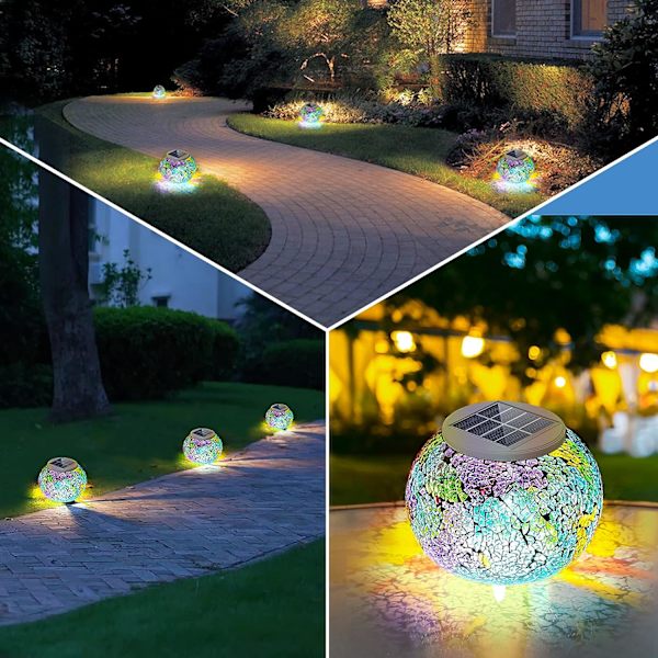 Färgväxlande mosaik sollampa, bordslampa
