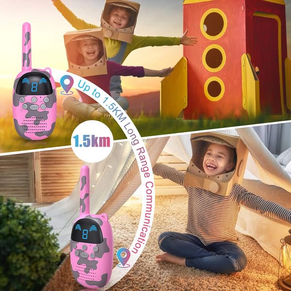 Walkie Talkies för Barn, 2-pack, Bärbara FRS Lång Räckvidd