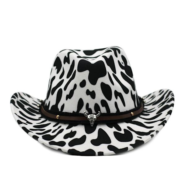 Lehmänkuvioinen Felt Hat Western Cowboy Hat Ulkoilukäyttöön Matkustushattu Minulle