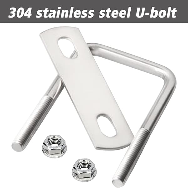 Firkantede U-Bolte 304 Rustfrit Stål M10 100 x 150mm med 2 Flanger