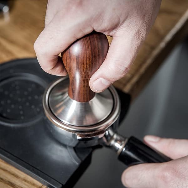 51mm Kaffetamper med 304 Rustfrit Stål Tampermåtte, Flad Bund