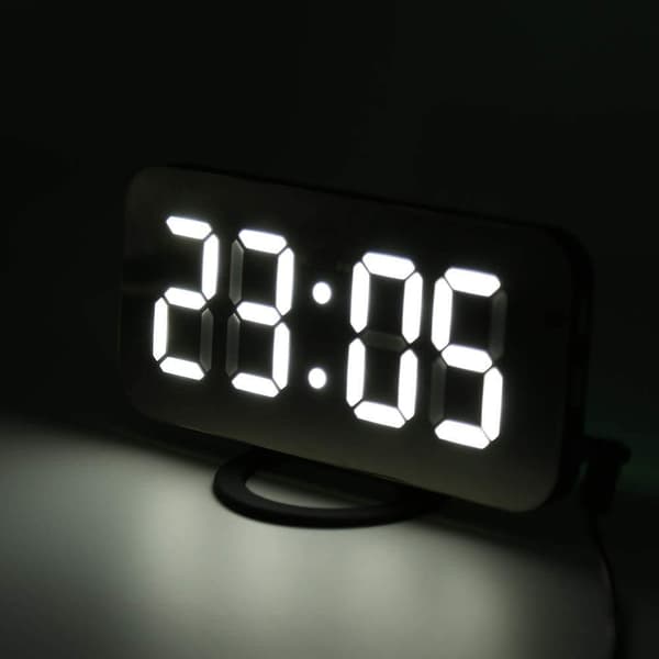 Digital väckarklocka, LED-spegel väckarklocka sängbord
