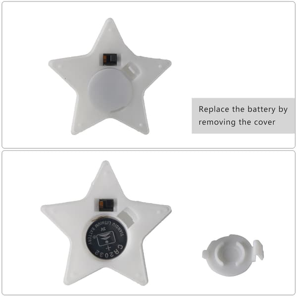 24 stk Blinkende Pentagram Elektroniske Lys Simulering L