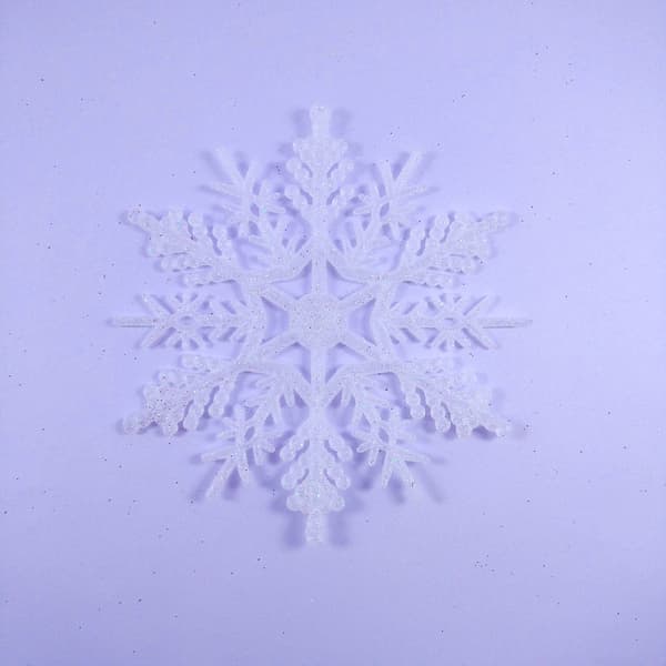 24 st julflak - Hängande dekoration - Vit plast snöflinga