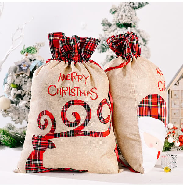 2 stk. Nye Julepynt Plaid Appliqué Broderet Stor